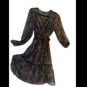 Express Paisley Ruffle Boho Maxi Dress For Women